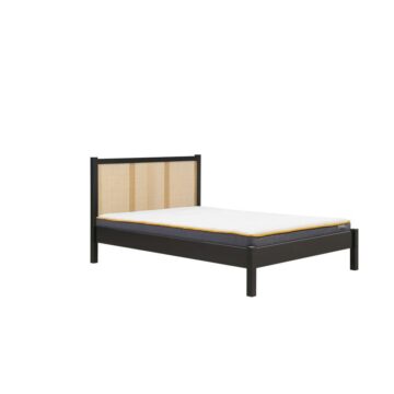 Chigwell Black 4’6 Double Rattan Bed