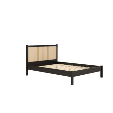 Chigwell Black 4’6 Double Rattan Bed