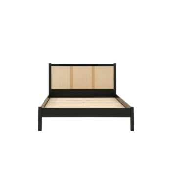 Chigwell Black 4’6 Double Rattan Bed