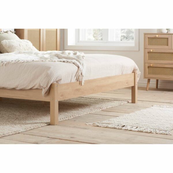 Chigwell King Rattan Bed Oak | Assembly Required