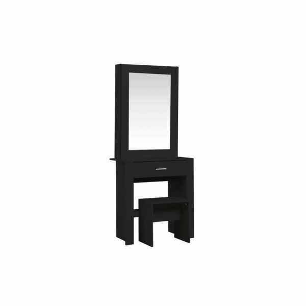 Hoxton 1 Drawer Sliding Mirror Dressing Table Black | Assembly Required