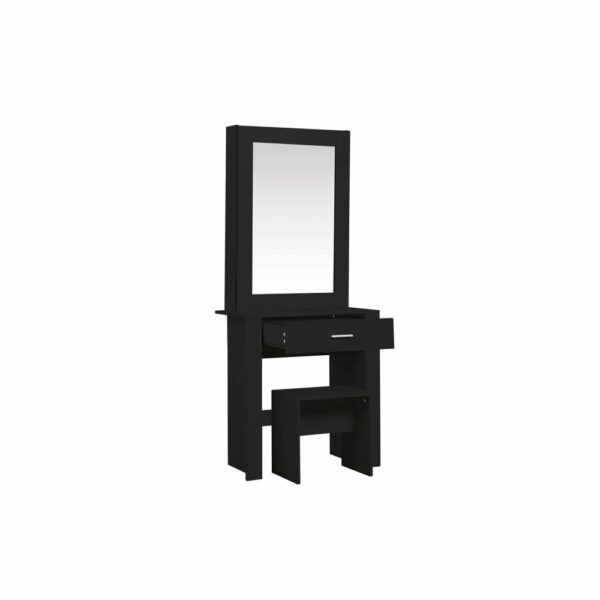 Hoxton 1 Drawer Sliding Mirror Dressing Table Black | Assembly Required
