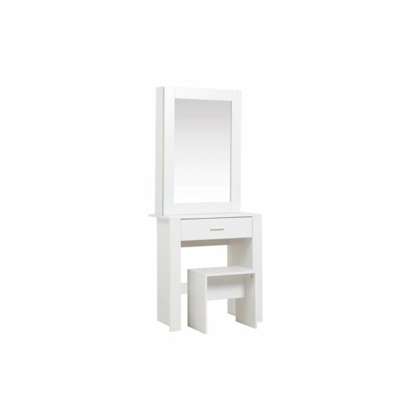 Hoxton 1 Drawer Sliding Mirror Dressing Table White | Assembly Required