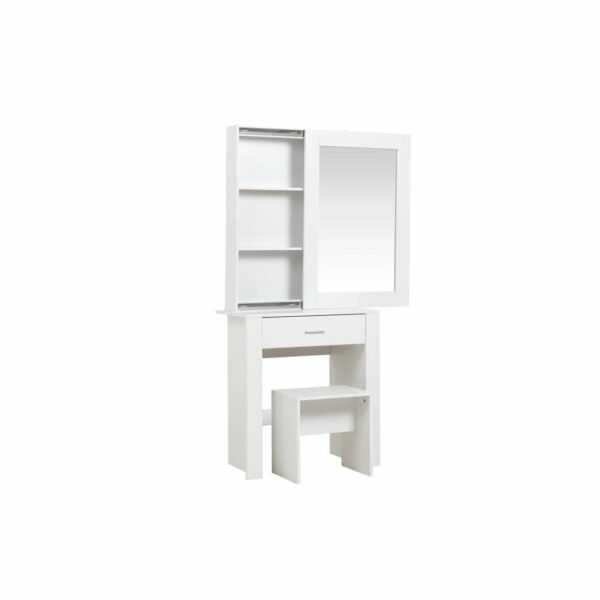 Hoxton 1 Drawer Sliding Mirror Dressing Table White | Assembly Required