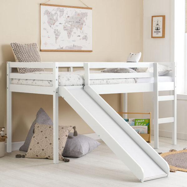 Frankie Midi Sleeper With Slide White | Assembly Required