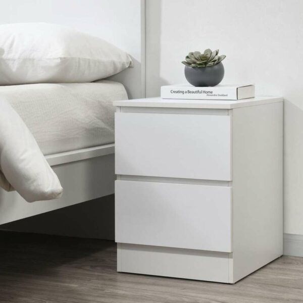 Hoxton 2 Drawer Bedside White
