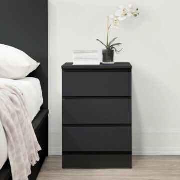 Hoxton 3 Drawer Bedside Black