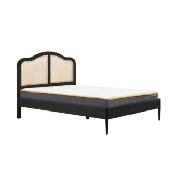 Leonie Super King Rattan Bed Black