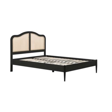 Leonie Super King Rattan Bed Black