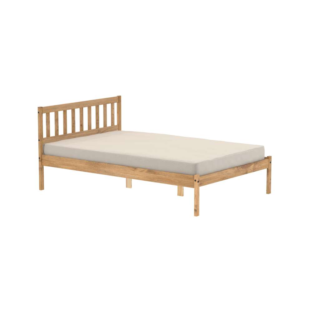 Lisbon Small Double Bed Brown Assembly Required Oak World