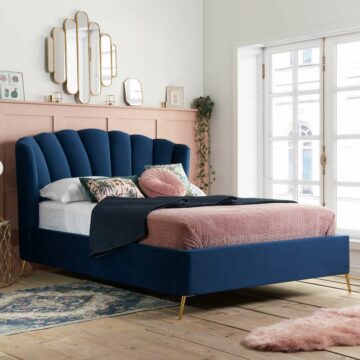 Lottie Double Ottoman Bed Midnight Blue