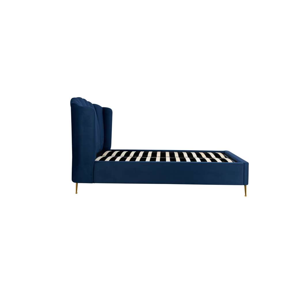 Lottie Double Ottoman Bed Midnight Blue Assembly Required Oak World