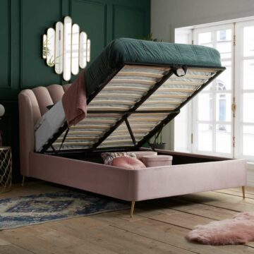 Lottie Double Ottoman Bed Pink