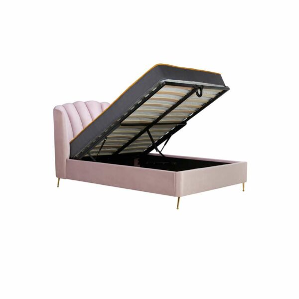Lottie Double Ottoman Bed Pink | Assembly Required