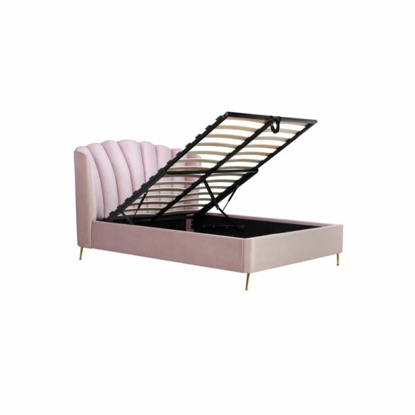 Lottie Double Ottoman Bed Pink | Assembly Required
