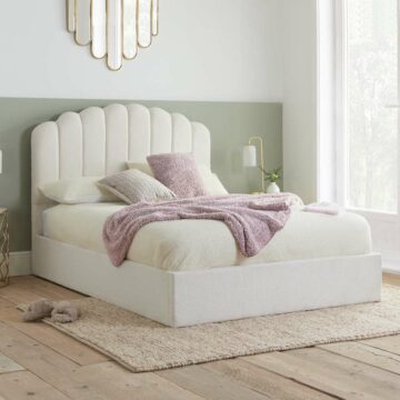 Monaco Double Ottoman Bed White