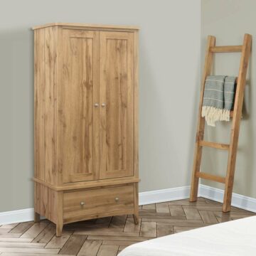 Norwood 2 Door 1 Drawer Wardrobe Oak