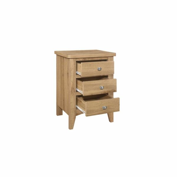 Norwood 3 Drawer Bedside Oak | Assembly Required | Clearance