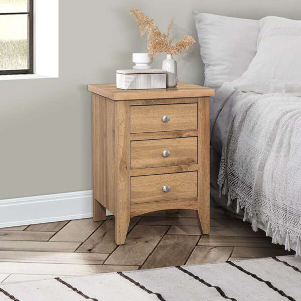 Norwood 3 Drawer Bedside Oak | Assembly Required