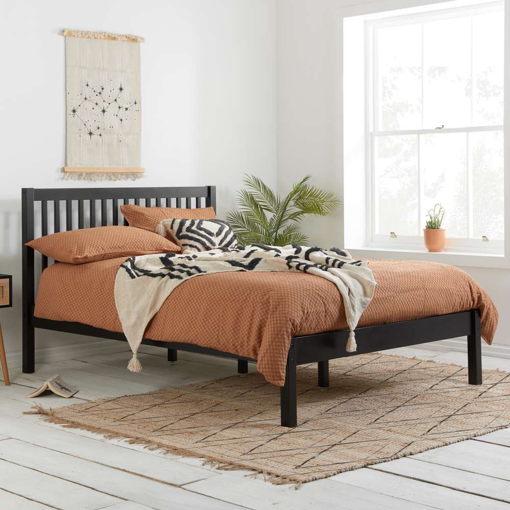Nova Single Bed Black Assembly Required Oak World
