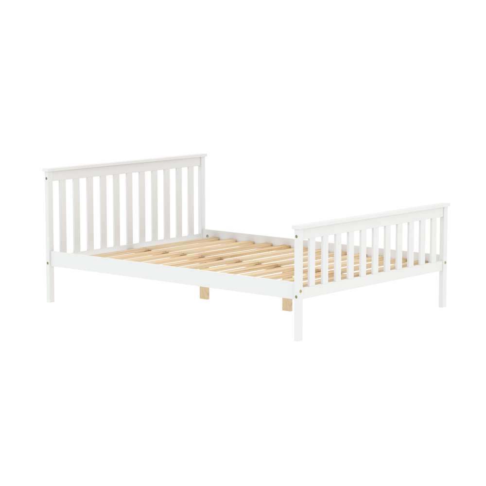 Oxford Double Bed White Assembly Required Oak World