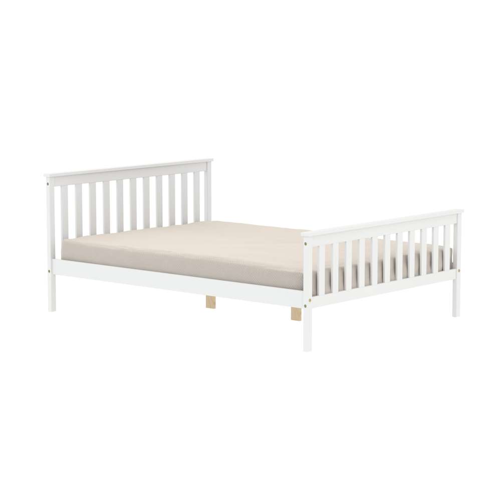 Oxford Double Bed White Assembly Required Oak World