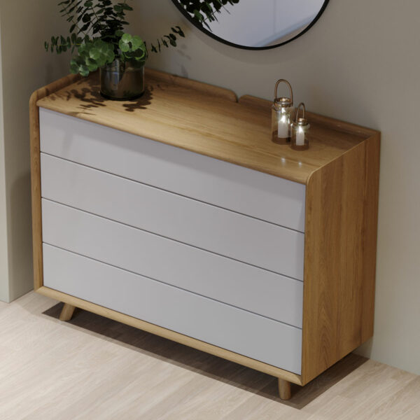White Woodside Oak Large Chest | Assembly Required