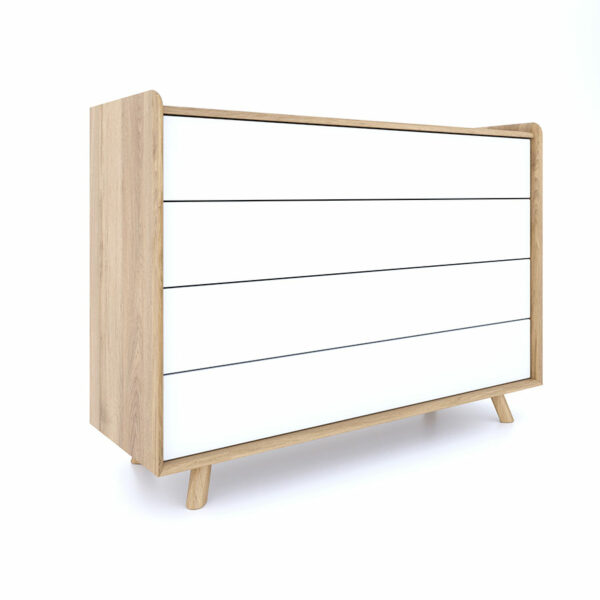 White Woodside Oak Large Chest | Assembly Required