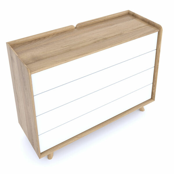 White Woodside Oak Large Chest | Assembly Required