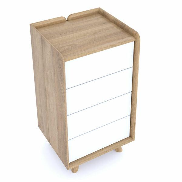 White Woodside Oak Small Chest | Assembly Required | Clearance