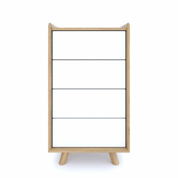 White Woodside Oak Small Chest | Assembly Required | Clearance