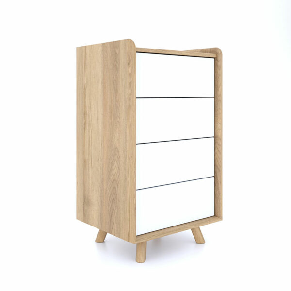 White Woodside Oak Small Chest | Assembly Required | Clearance