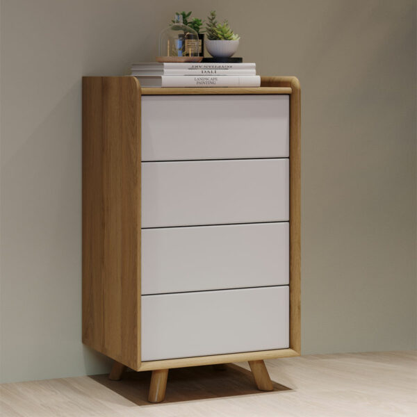 White Woodside Oak Small Chest | Assembly Required | Clearance