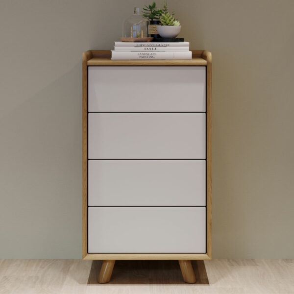 White Woodside Oak Small Chest | Assembly Required | Clearance