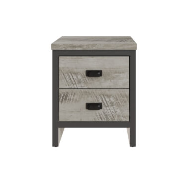 Fenway Grey 2 Drawer Bedside Table