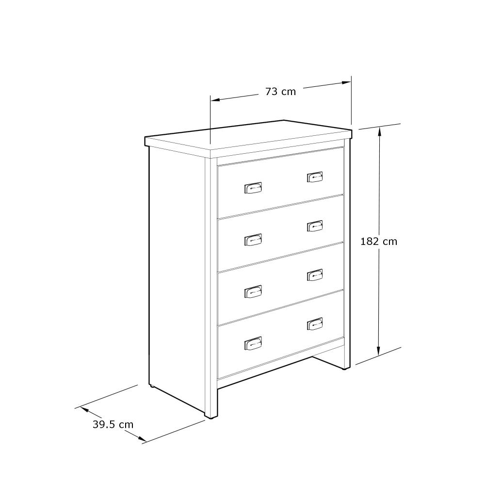 Fenway 4 Drawer Chest of Drawers Assembly Required Oak World