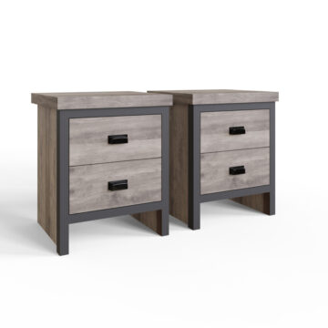 Fenway Grey Pair of 2 Drawer Bedside Tables