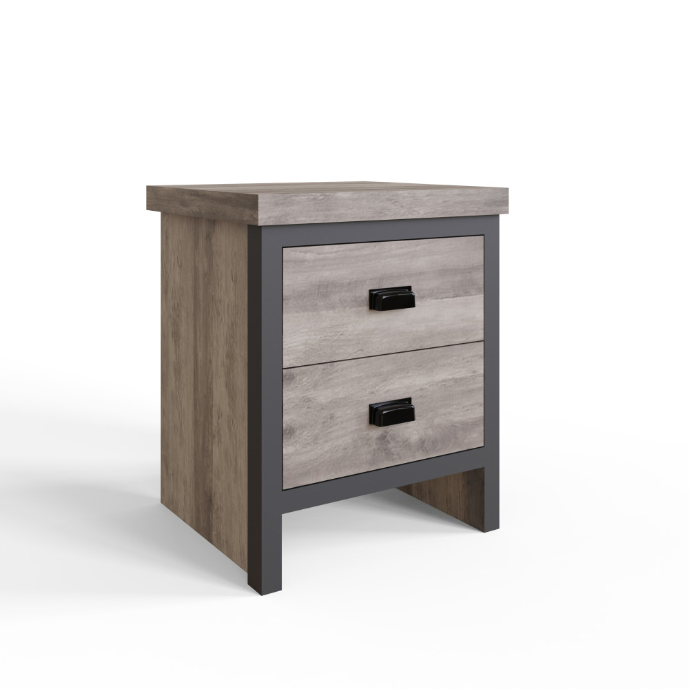 Fenway Grey Pair of 2 Drawer Bedside Tables