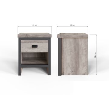 Fenway Grey Pair of 2 Drawer Bedside Tables