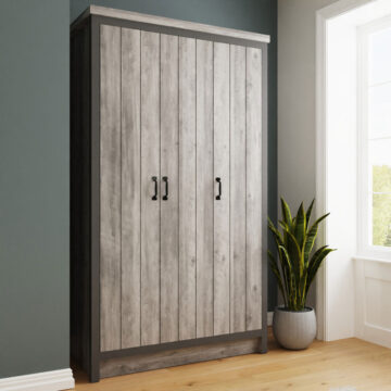 Fenway Grey 3 Door Wardrobe