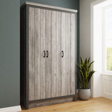 Fenway Grey 3 Door Wardrobe