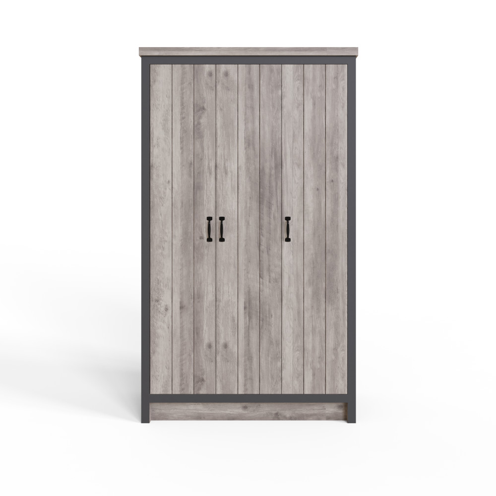 Fenway Grey 3 Door Wardrobe