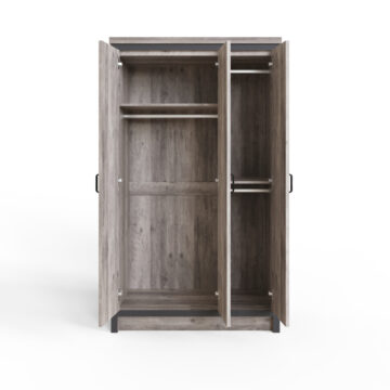 Fenway Grey 3 Door Wardrobe