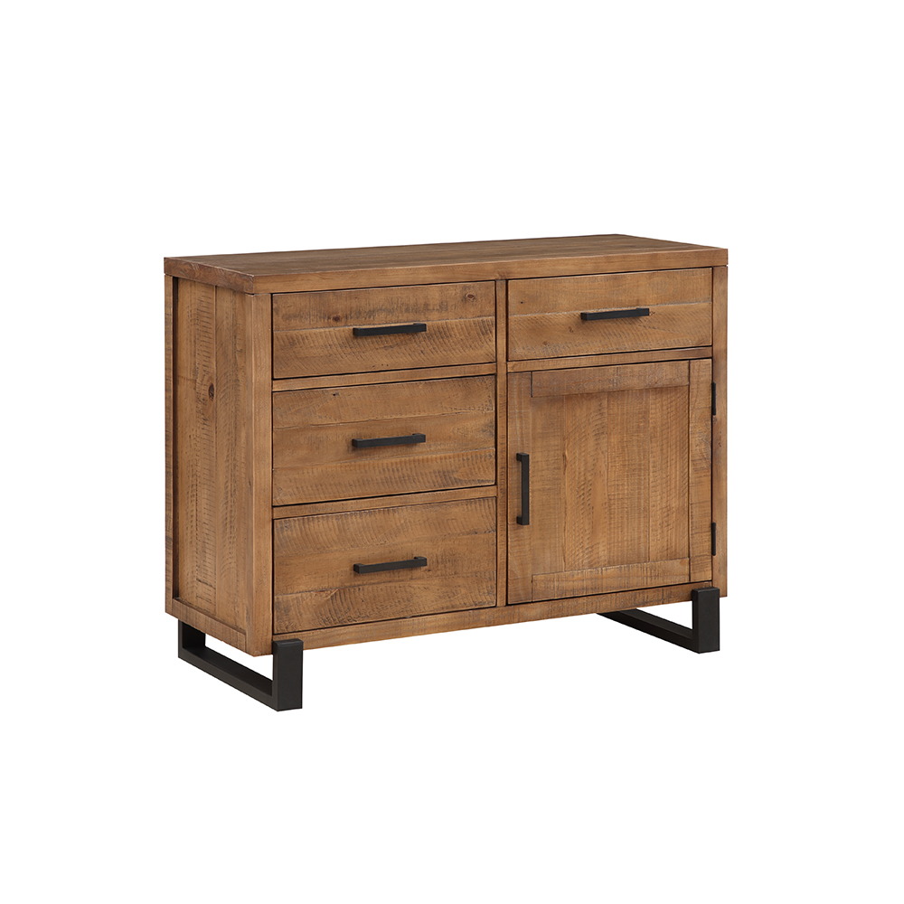 Barnsbury Rustic 1 + 4 Sideboard Self Assembly Oak World
