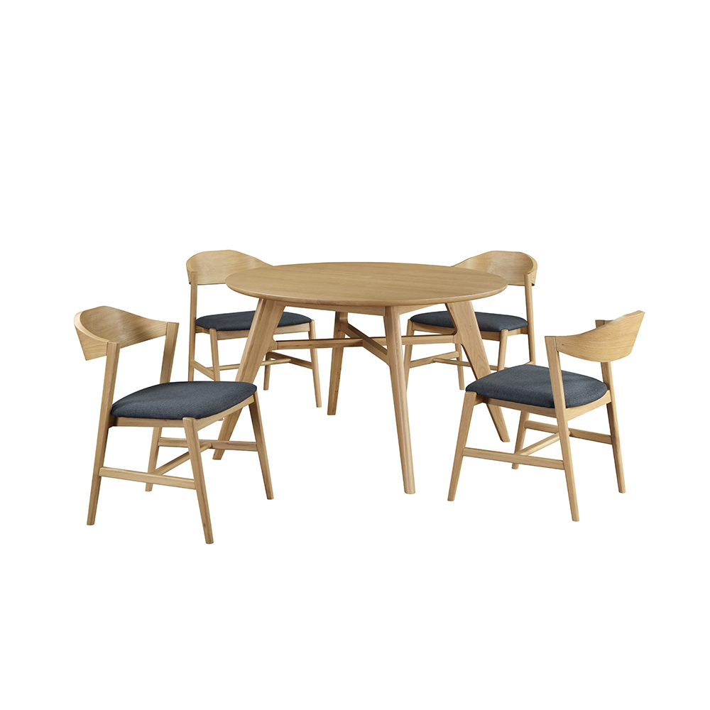 Woodford 120cm Round Dining Set Oak World