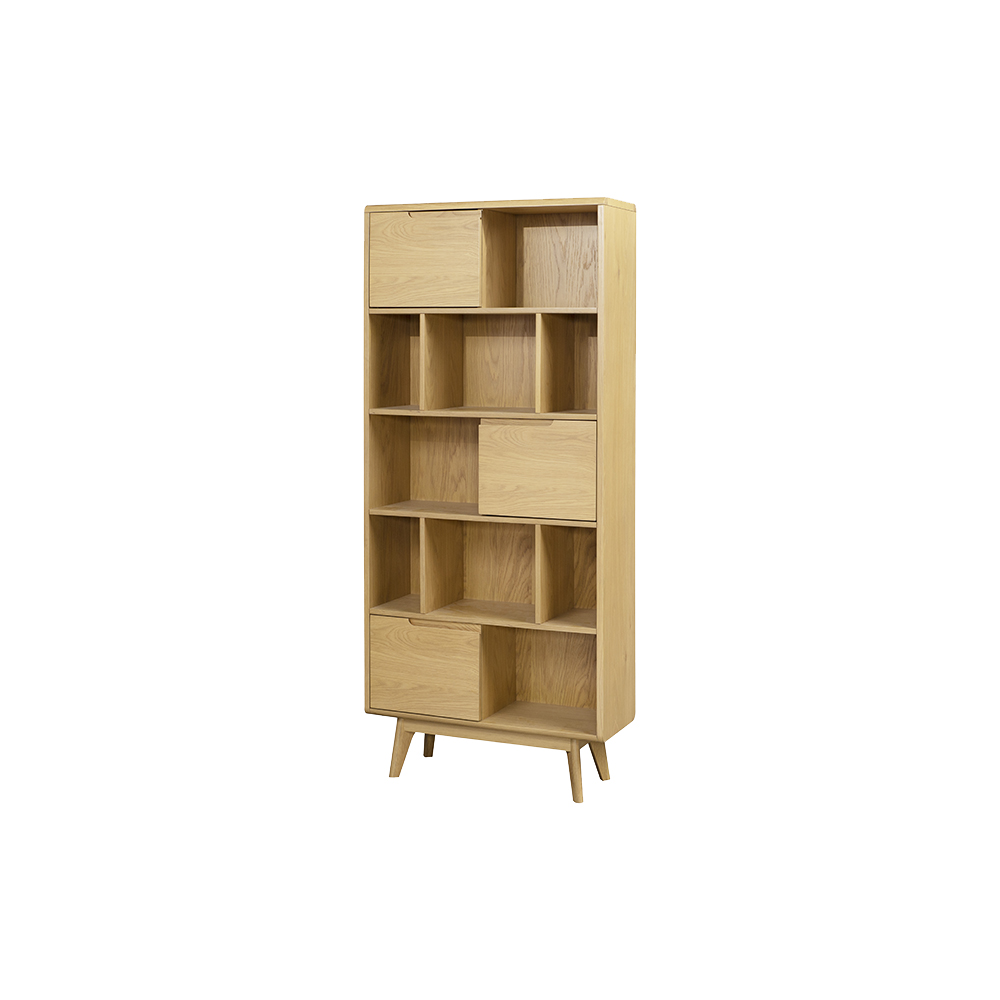 Woodford Oak Large Double Bookcase Self Assembly Oak World