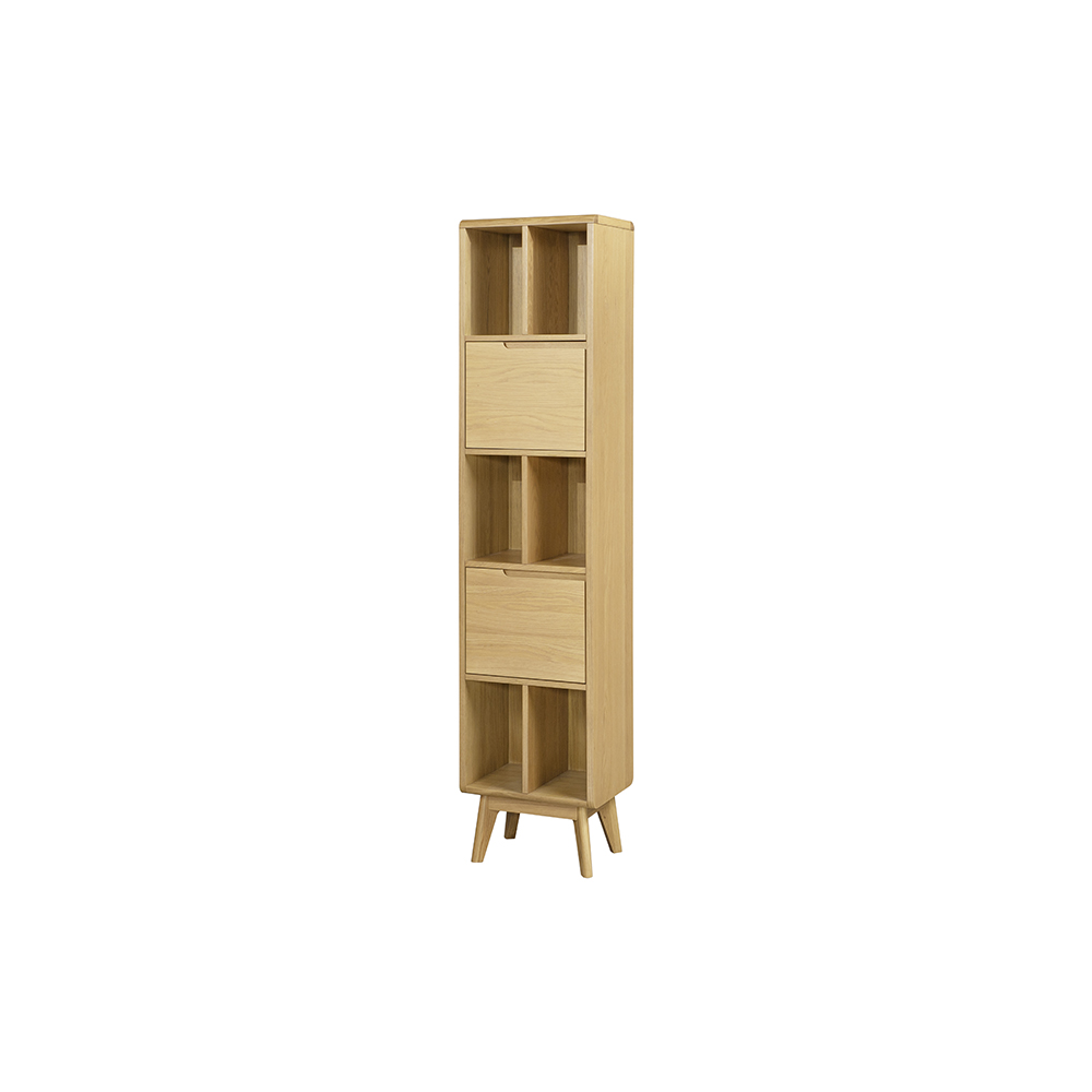 Woodford Oak Large Single Bookcase Self Assembly Oak World
