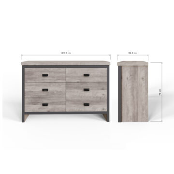 Fenway Grey 6 Drawer Chest