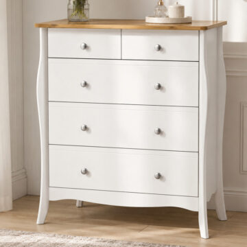 Hague 2+3 Drawer Pure White Iced Coffee Lacquer