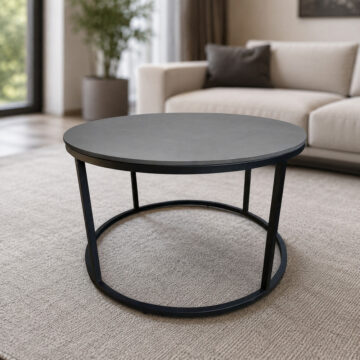 Artemis Round Coffee Table | Assembled Grey